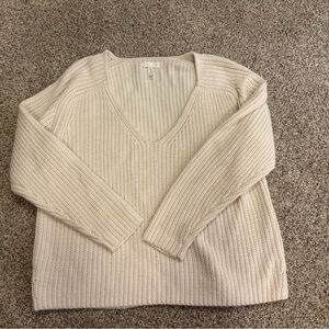 Leith Ivory Ribbed Knit Top